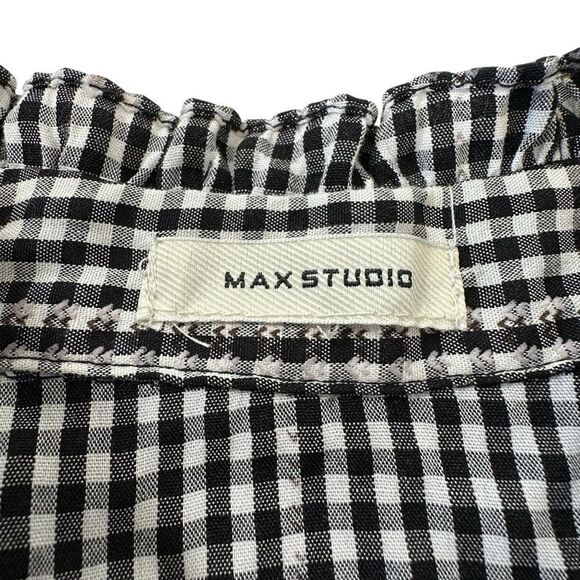 Max Studio Black Gingham Ruffle Tiered Maxi Dress, S - Picture 5 of 11
